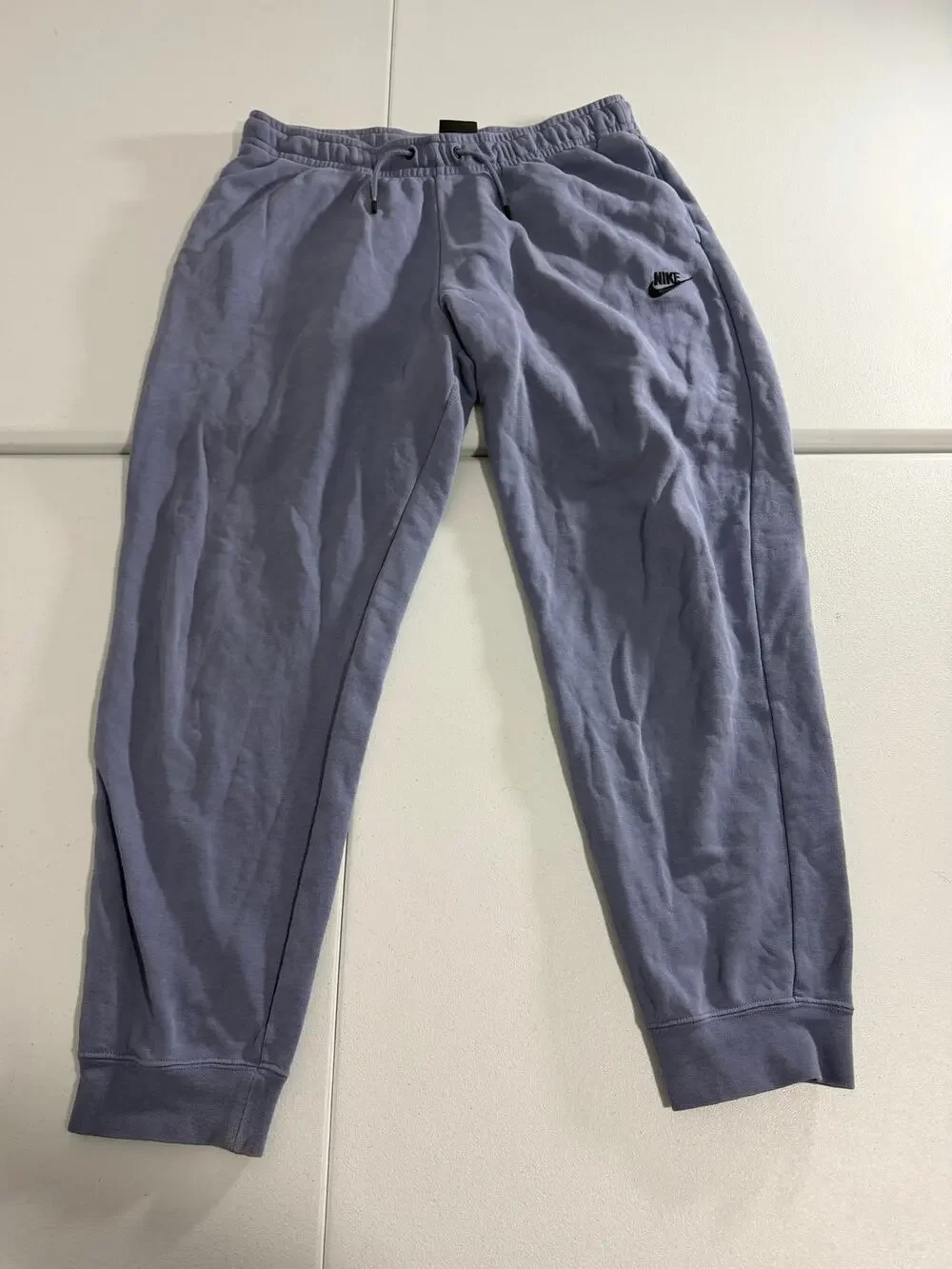 Nike Mens Large Blue Gray Fleece Jogger Sweatpants Drawstring
